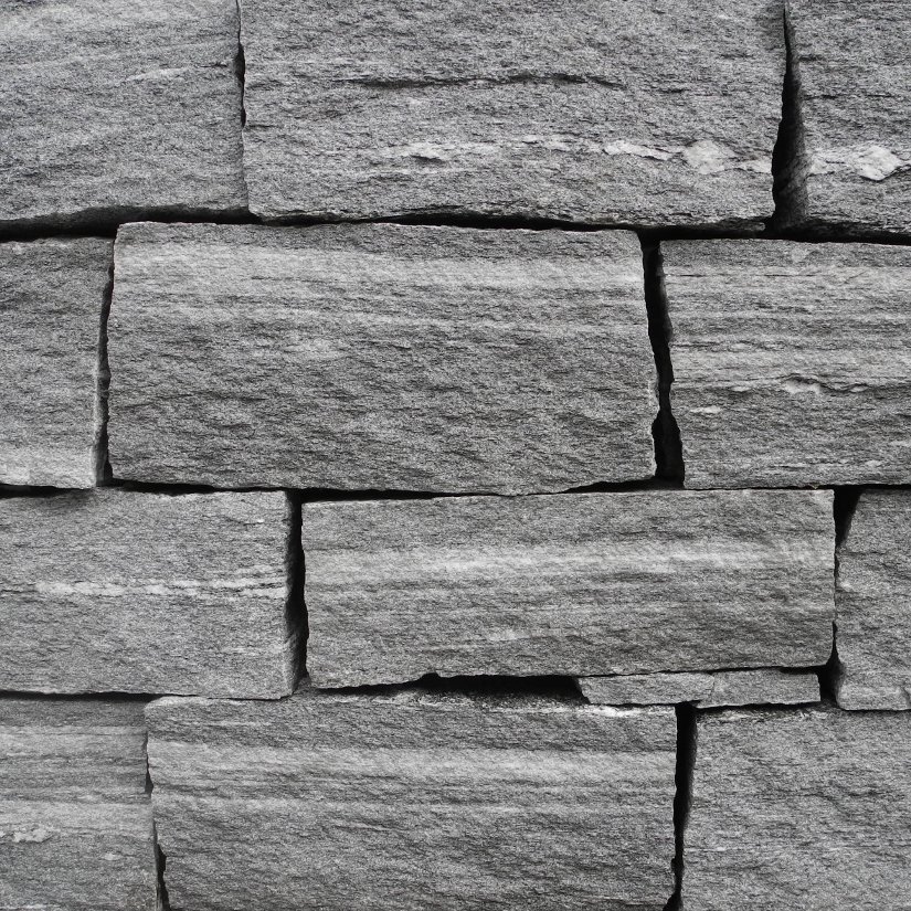 Maggia Gneis - Mauersteine - Ansicht gespalten, Kanten gespalten