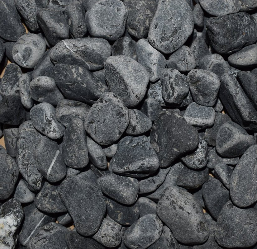 Nero Ebano Kalkstein - Zierkies gerundet - in Big Bags verpackt