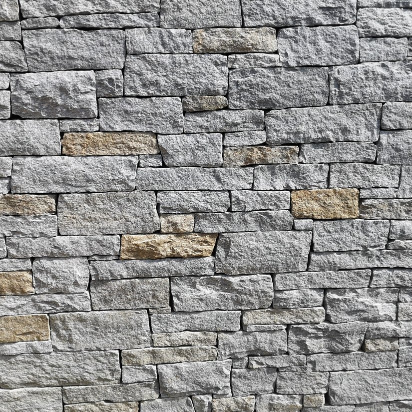 Luserna Grigio Misto Gneis - Mauersteine - Ansicht gespalten
Kanten gespalten