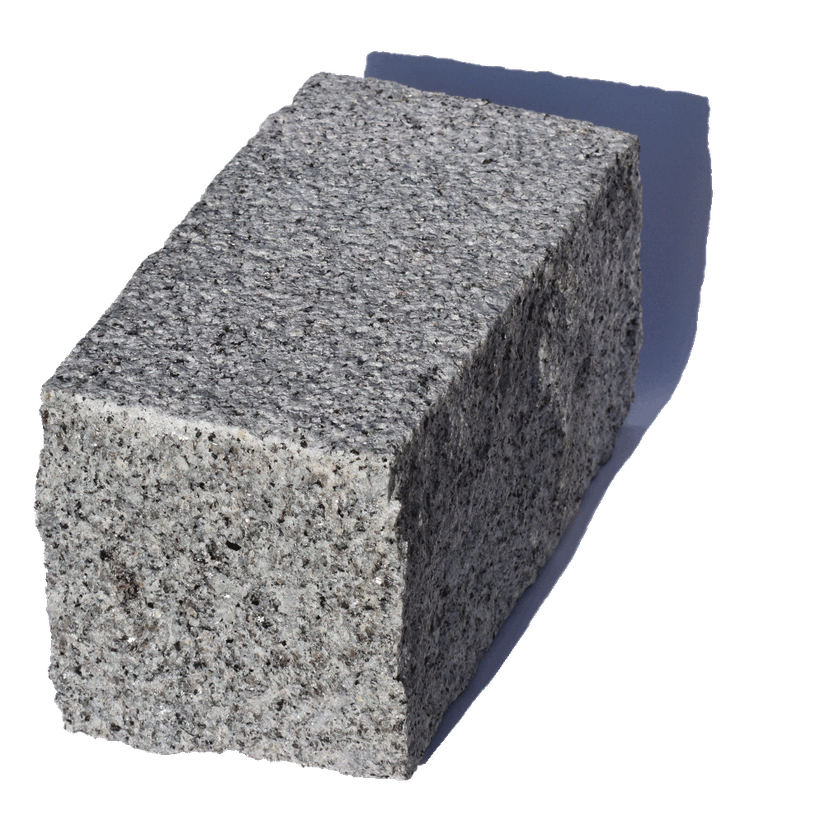 Granit grau  - Pflaster- und Schalensteine - Oberfläche geflammt, Kanten gespalten
in Kisten verpackt