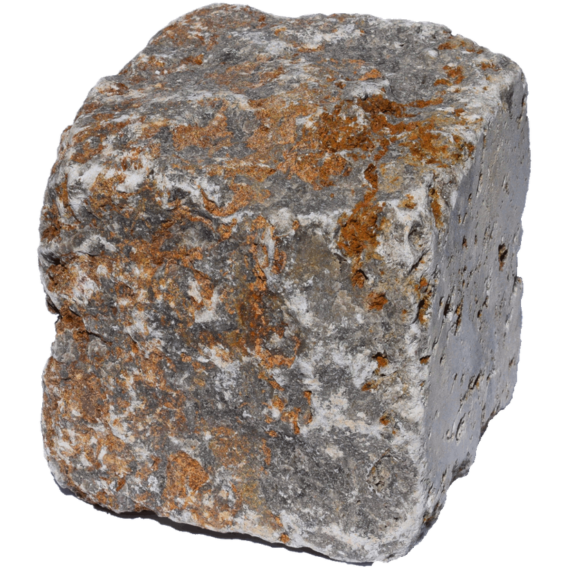 Fränkischer Muschelkalkstein  - Pflaster- und Schalensteine - Oberfläche gespalten und gekollert
Kanten gesägt / gespalten
in Big Bags verpackt