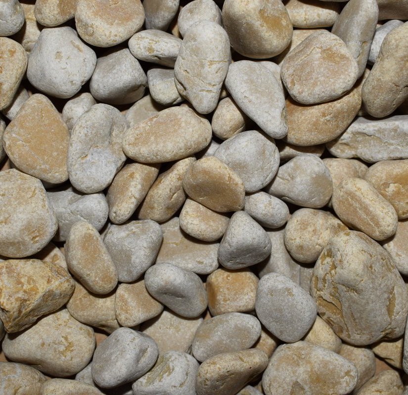 Giallo Mori Kalkstein - Zierkies gerundet - in Big Bags verpackt