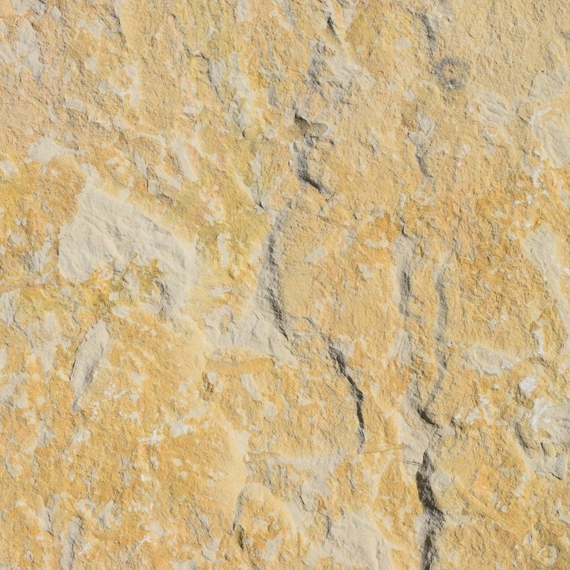 Burgund beige - gelb Kalkstein - Mosaikplatten - bruchroh - formwild